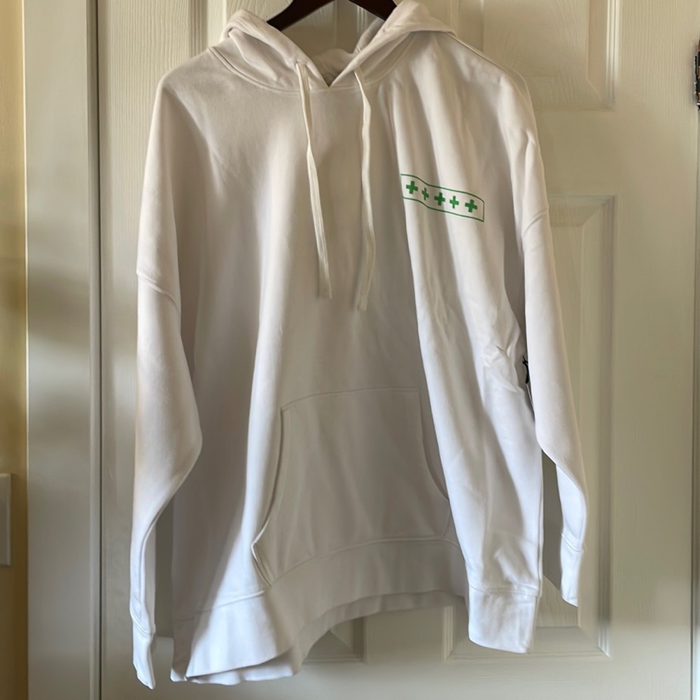 Bp X Wildfang white green positive organic cotton hoodie